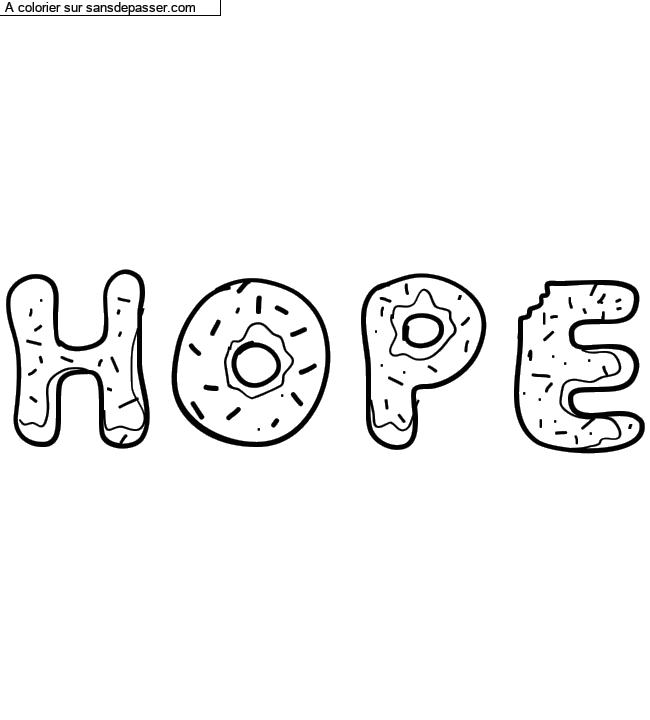 Coloriage pr&eacute;nom personnalis&eacute; "Hope" par un invit&eacute;