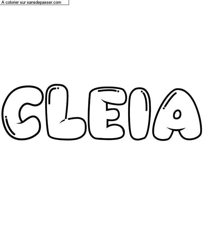 Coloriage prénom personnalisé "CLEIA" par un invité
