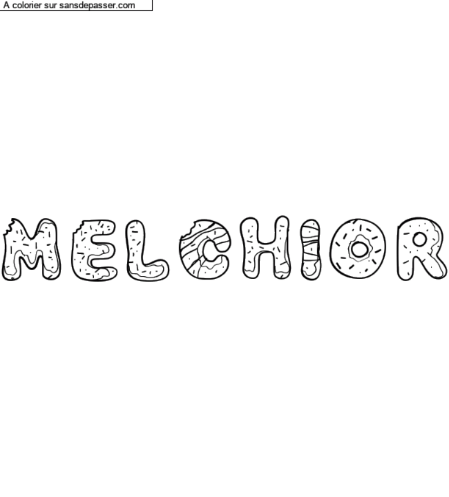 Coloriage prénom personnalisé "melchior" par un invité