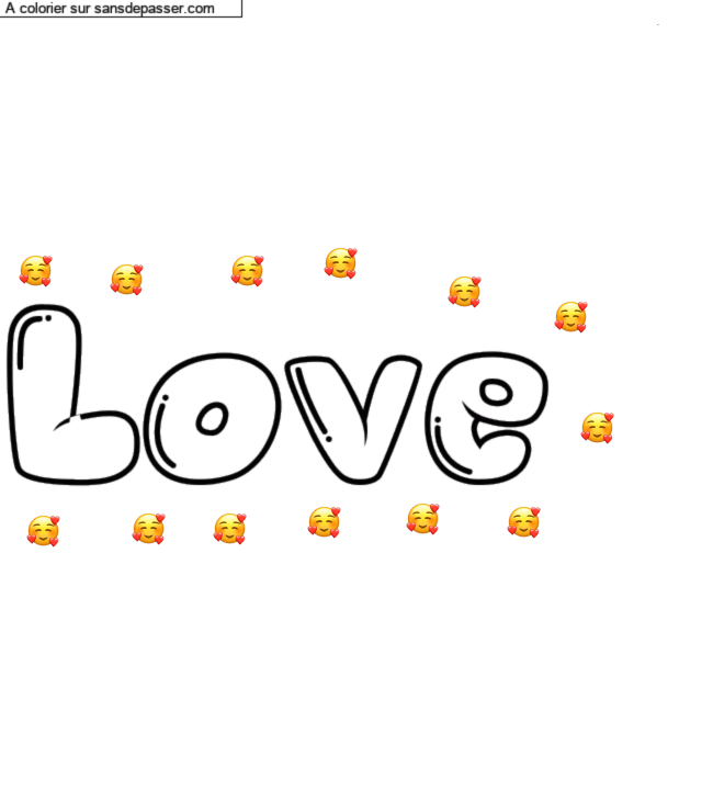 Coloriage pr&eacute;nom personnalis&eacute; "Love ❤️" par un invit&eacute;