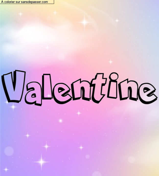 Coloriage prénom personnalisé "Valentine" par un invité