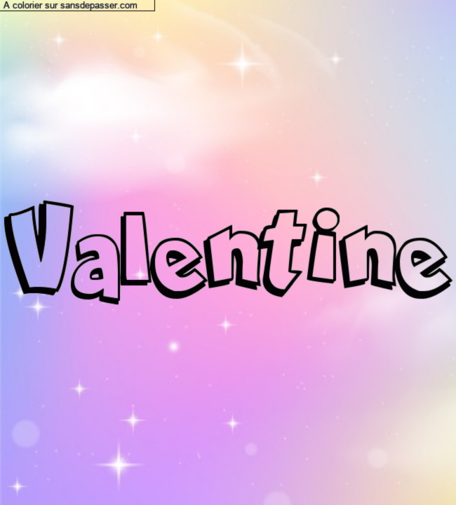 Coloriage pr&eacute;nom personnalis&eacute; "Valentine" par un invit&eacute;