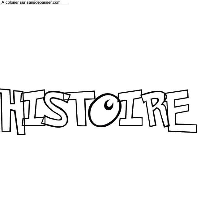 Coloriage prénom personnalisé "HISTOIRE" par math