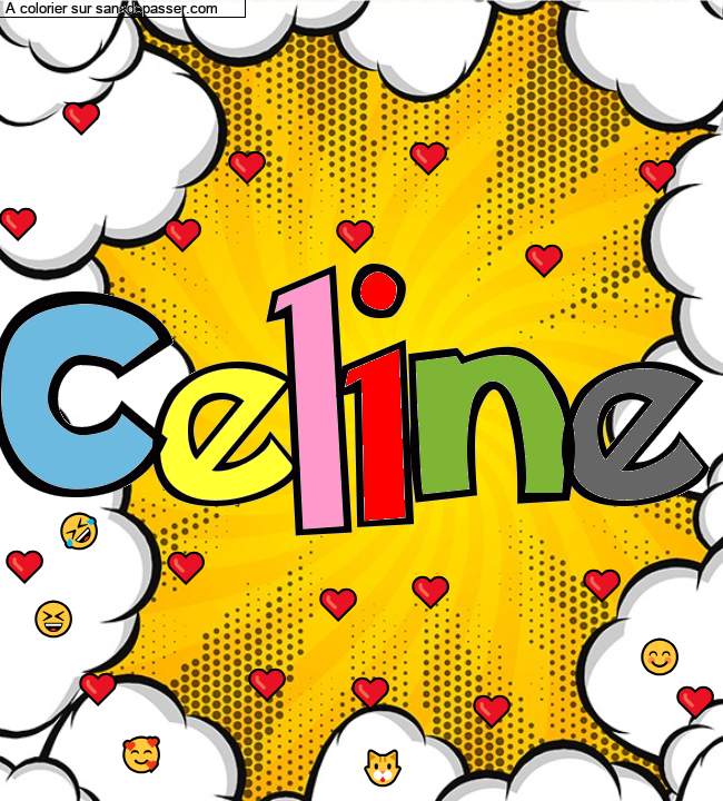 Coloriage prénom personnalisé "Celine" par un invité