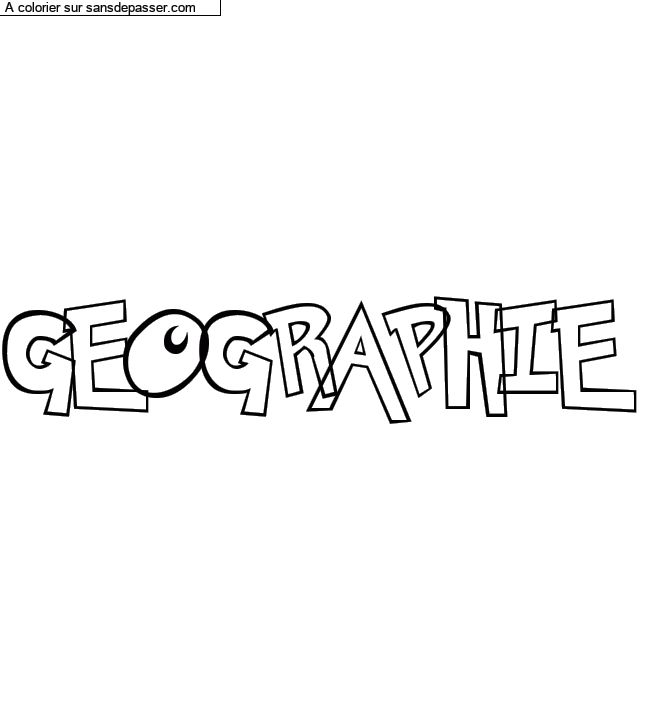 Coloriage personnalisé "GEOGRAPHIE" par math