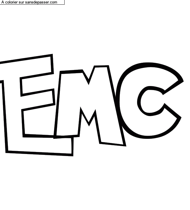 Coloriage pr&eacute;nom personnalis&eacute; "EMC" par math