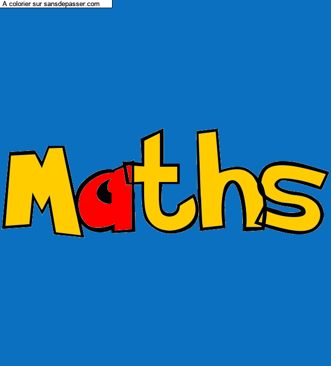 Coloriage prénom personnalisé "Maths" par un invité