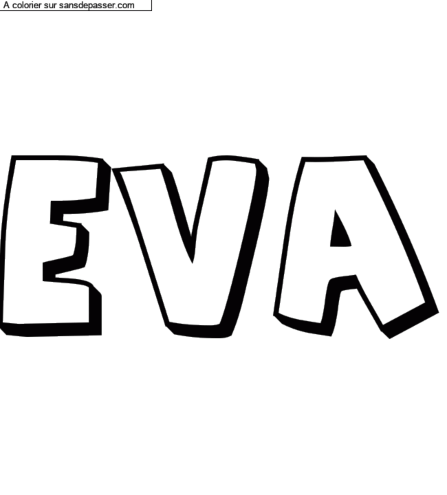 Coloriage prénom personnalisé "EVA" par un invité