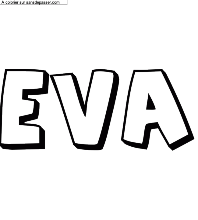 Coloriage pr&eacute;nom personnalis&eacute; "EVA" par un invit&eacute;