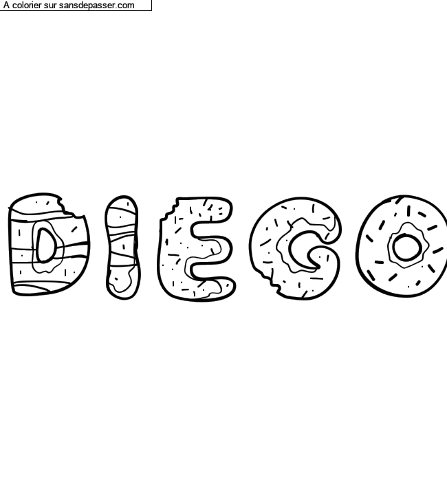 Coloriage pr&eacute;nom personnalis&eacute; "diego" par un invit&eacute;