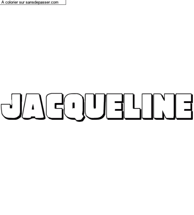Coloriage pr&eacute;nom personnalis&eacute; "Jacqueline" par Jacqueline Milette