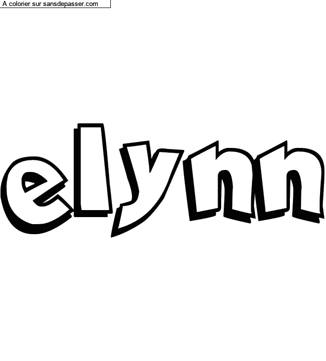 Coloriage pr&eacute;nom personnalis&eacute; "elynn" par un invit&eacute;