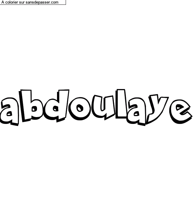 Coloriage pr&eacute;nom personnalis&eacute; "abdoulaye" par un invit&eacute;