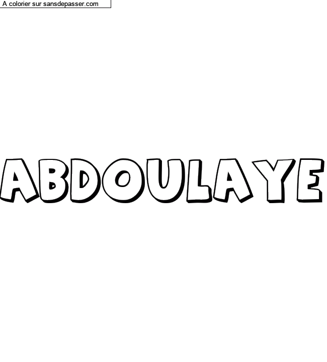 Coloriage pr&eacute;nom personnalis&eacute; "abdoulaye" par un invit&eacute;