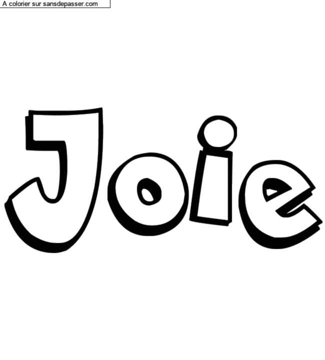 Coloriage pr&eacute;nom personnalis&eacute; "Joie" par un invit&eacute;
