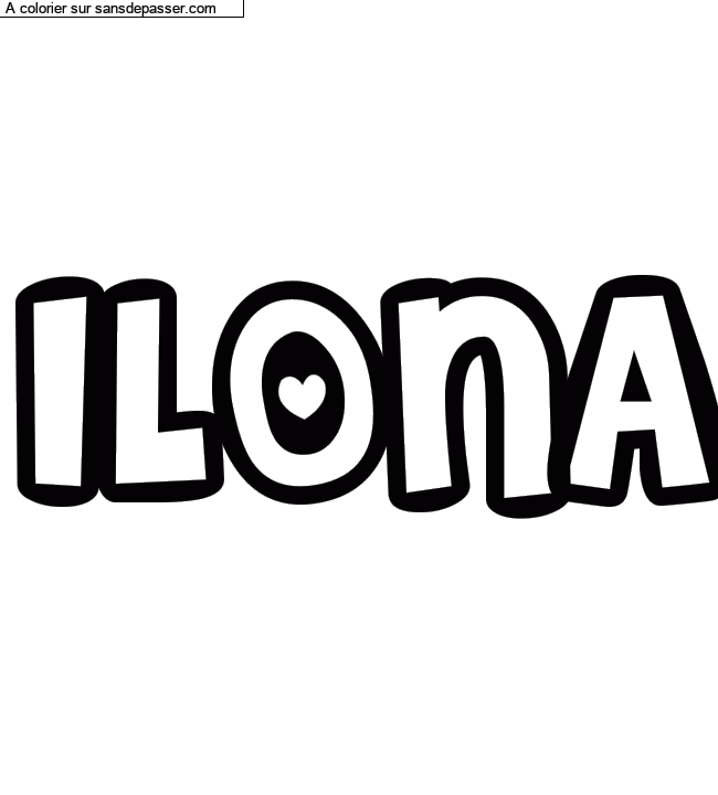 Coloriage pr&eacute;nom personnalis&eacute; "ILONA" par un invit&eacute;