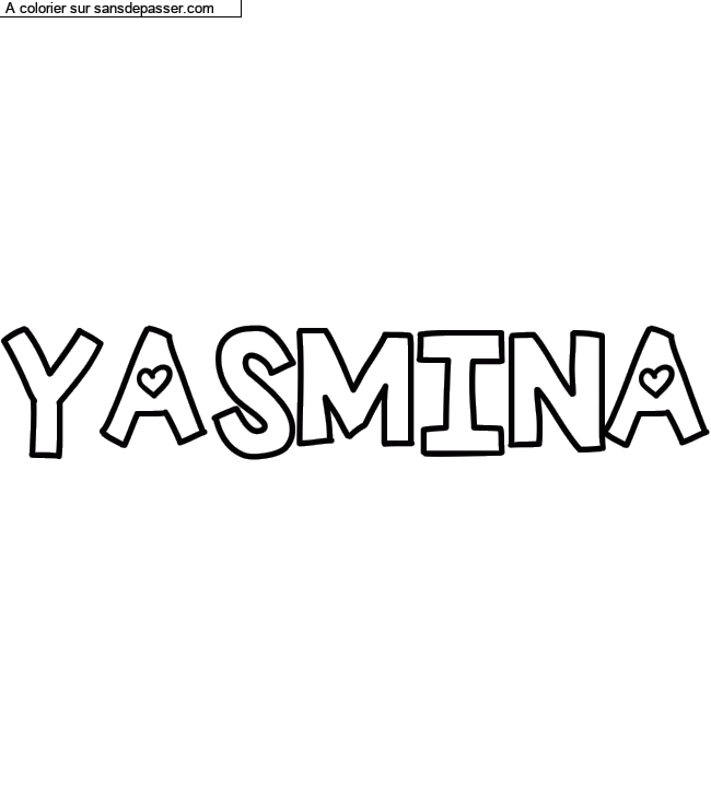 Coloriage pr&eacute;nom personnalis&eacute; "YASMINA" par un invit&eacute;