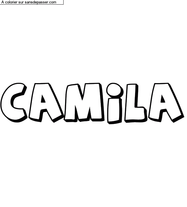 Coloriage pr&eacute;nom personnalis&eacute; "CAMILA" par un invit&eacute;