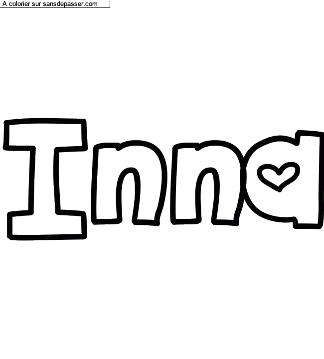 Coloriage pr&eacute;nom personnalis&eacute; "Inna" par un invit&eacute;