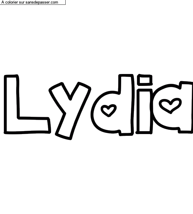 Coloriage pr&eacute;nom personnalis&eacute; "Lydia" par un invit&eacute;