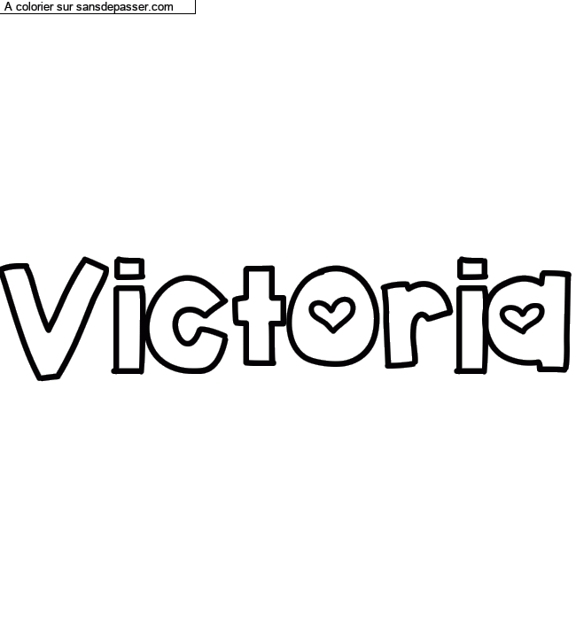 Coloriage pr&eacute;nom personnalis&eacute; "Victoria" par un invit&eacute;