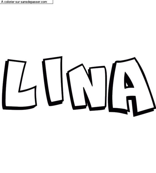 Coloriage pr&eacute;nom personnalis&eacute; "LINA" par un invit&eacute;