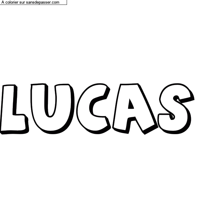 Coloriage pr&eacute;nom personnalis&eacute; "LUCAS" par un invit&eacute;