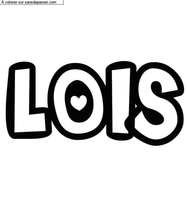 Coloriage prénom personnalisé "LOIS" par un invité