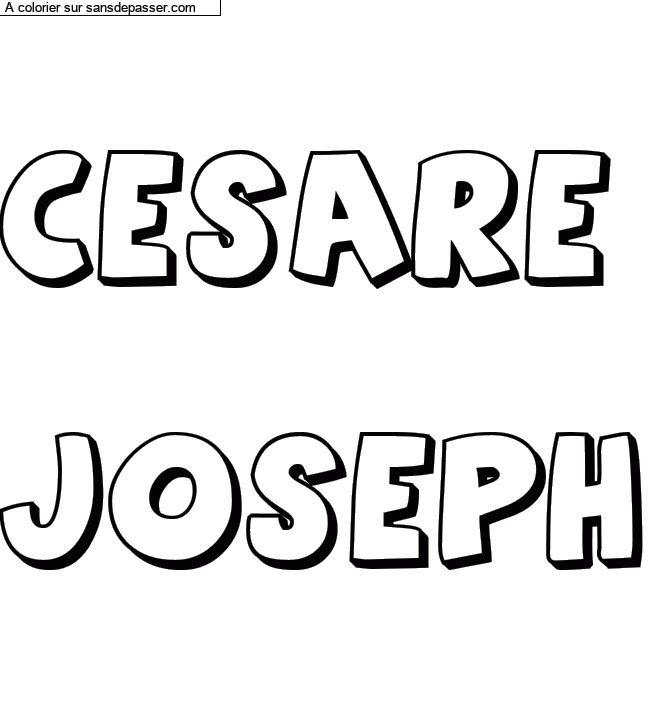 Coloriage pr&eacute;nom personnalis&eacute; "CESARE

JOSEPH" par un invit&eacute;