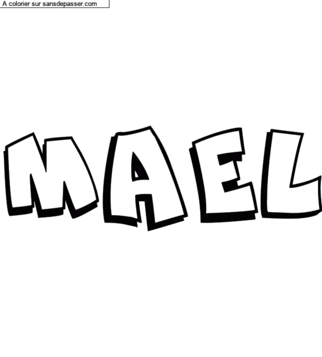 Coloriage prénom personnalisé "MAEL" par un invité
