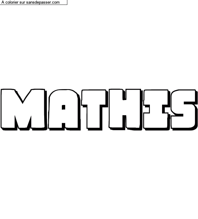 Coloriage prénom personnalisé "MATHIS" par un invité