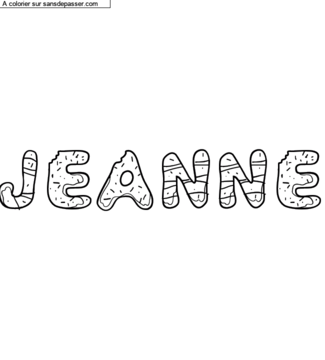 Coloriage prénom personnalisé "Jeanne" par un invité