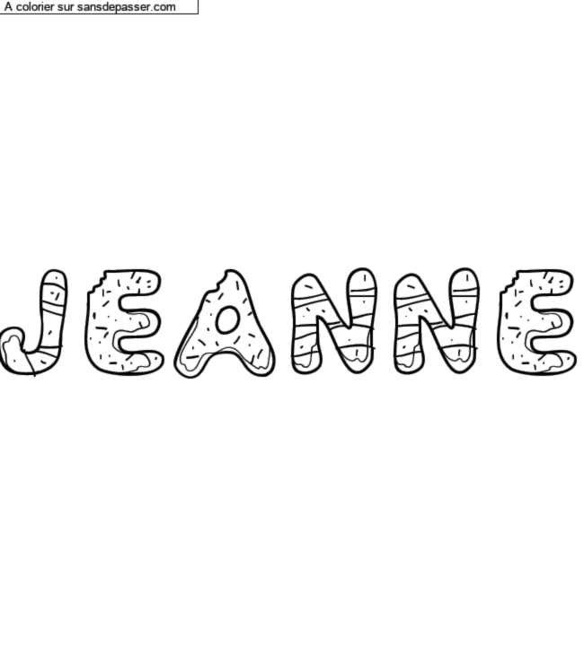 Coloriage pr&eacute;nom personnalis&eacute; "Jeanne" par un invit&eacute;