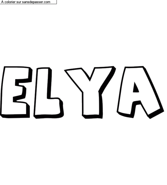 Coloriage pr&eacute;nom personnalis&eacute; "Elya" par un invit&eacute;