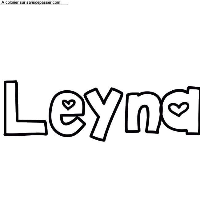 Coloriage pr&eacute;nom personnalis&eacute; "Leyna" par un invit&eacute;