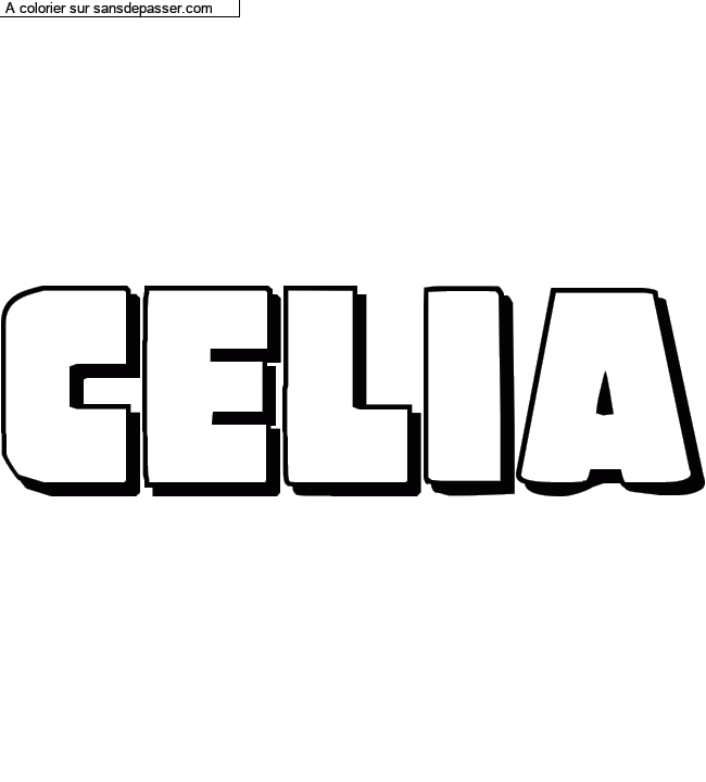 Coloriage pr&eacute;nom personnalis&eacute; "Celia" par un invit&eacute;