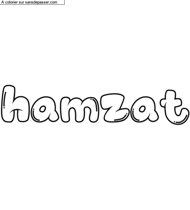 Coloriage pr&eacute;nom personnalis&eacute; "hamzat" par un invit&eacute;