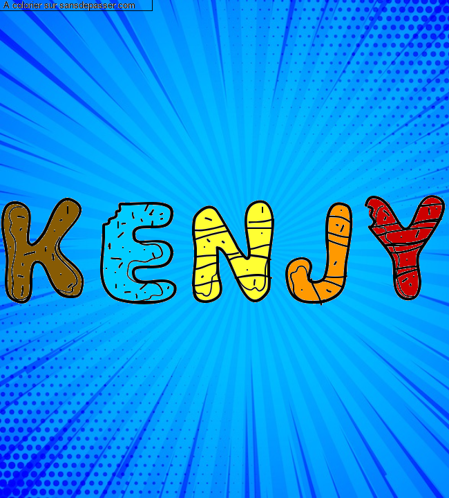Coloriage prénom personnalisé "Kenjy" par un invité