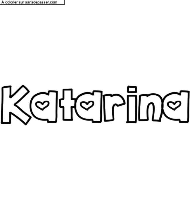Coloriage prénom personnalisé "Katarina" par un invité