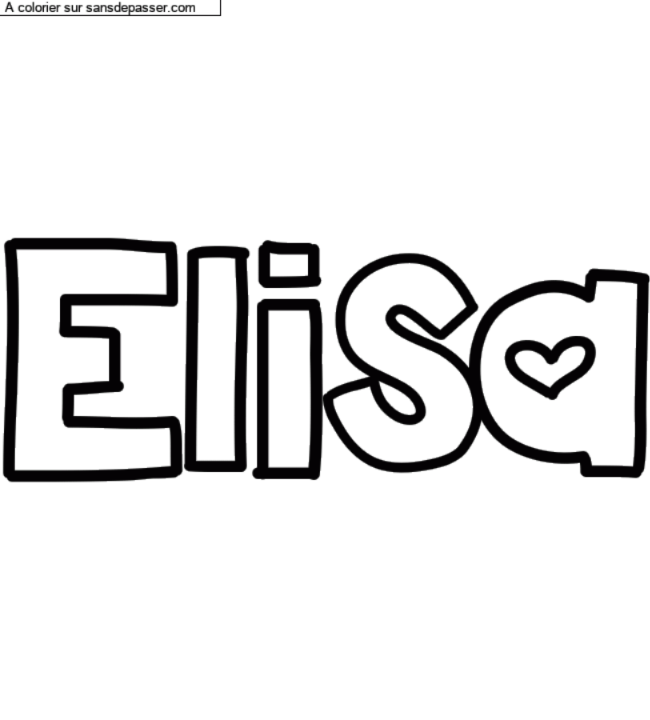 Coloriage personnalis&eacute; "Elisa" par un invit&eacute;