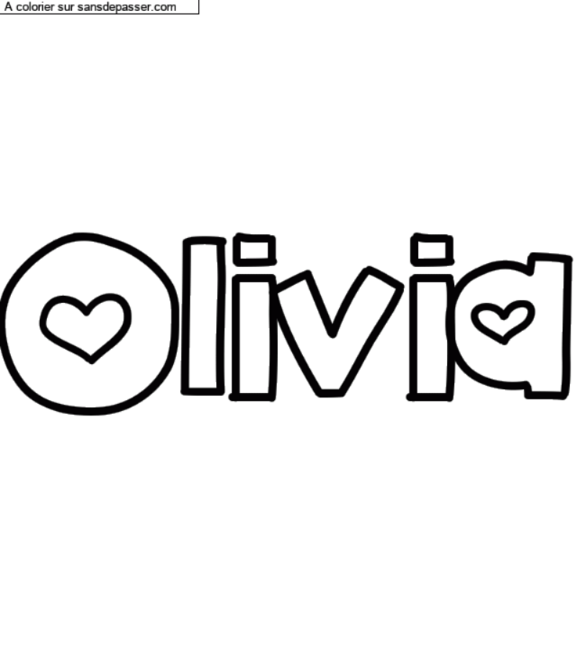 Coloriage pr&eacute;nom personnalis&eacute; "Olivia" par un invit&eacute;