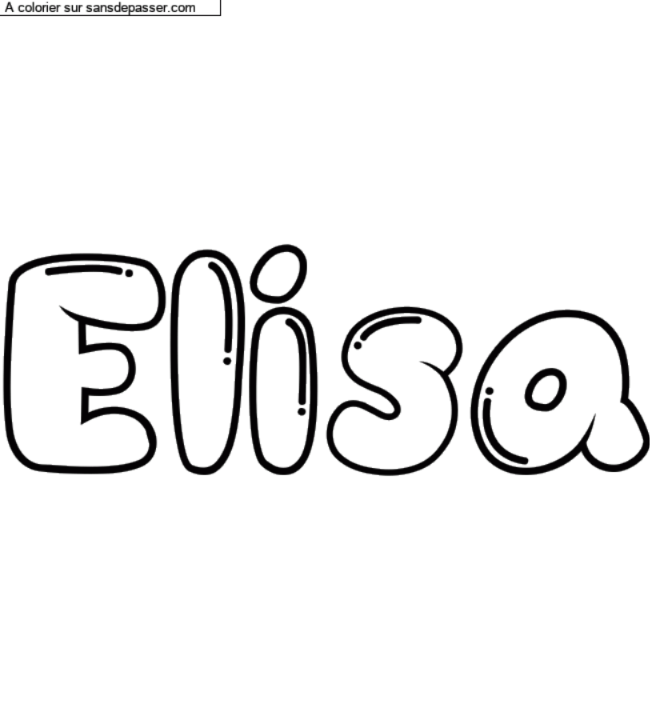 Coloriage prénom personnalisé "Elisa" par un invité