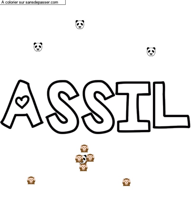 Coloriage prénom personnalisé "ASSIL" par un invité