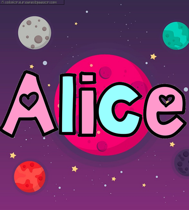 Coloriage pr&eacute;nom personnalis&eacute; "Alice" par un invit&eacute;