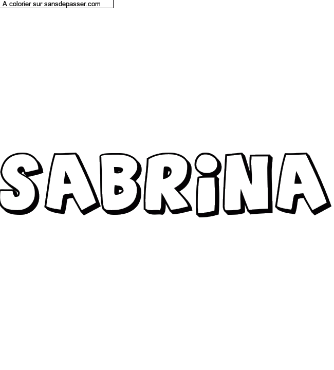 Coloriage prénom personnalisé "Sabrina" par un invité