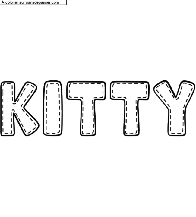 Coloriage prénom personnalisé "KITTY" par un invité