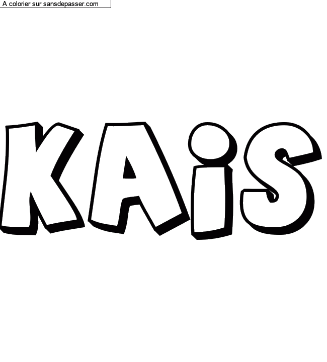 Coloriage pr&eacute;nom personnalis&eacute; "kAIS" par un invit&eacute;