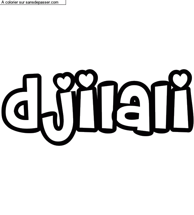 Coloriage pr&eacute;nom personnalis&eacute; "djilali" par un invit&eacute;