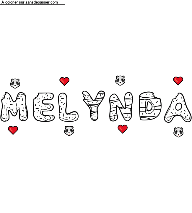 Coloriage prénom personnalisé "Melynda" par bebependa