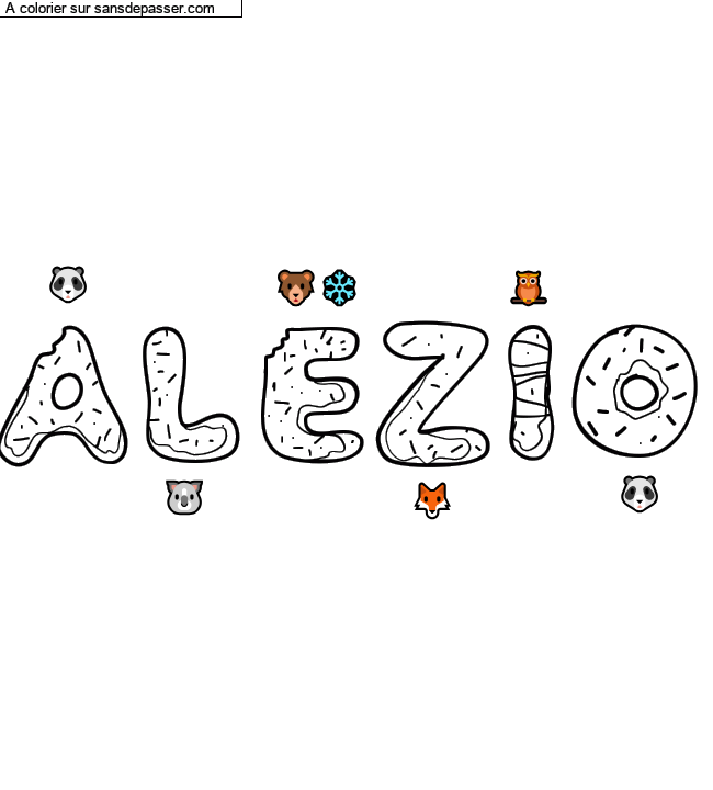 Coloriage prénom personnalisé "Alezio" par bebependa